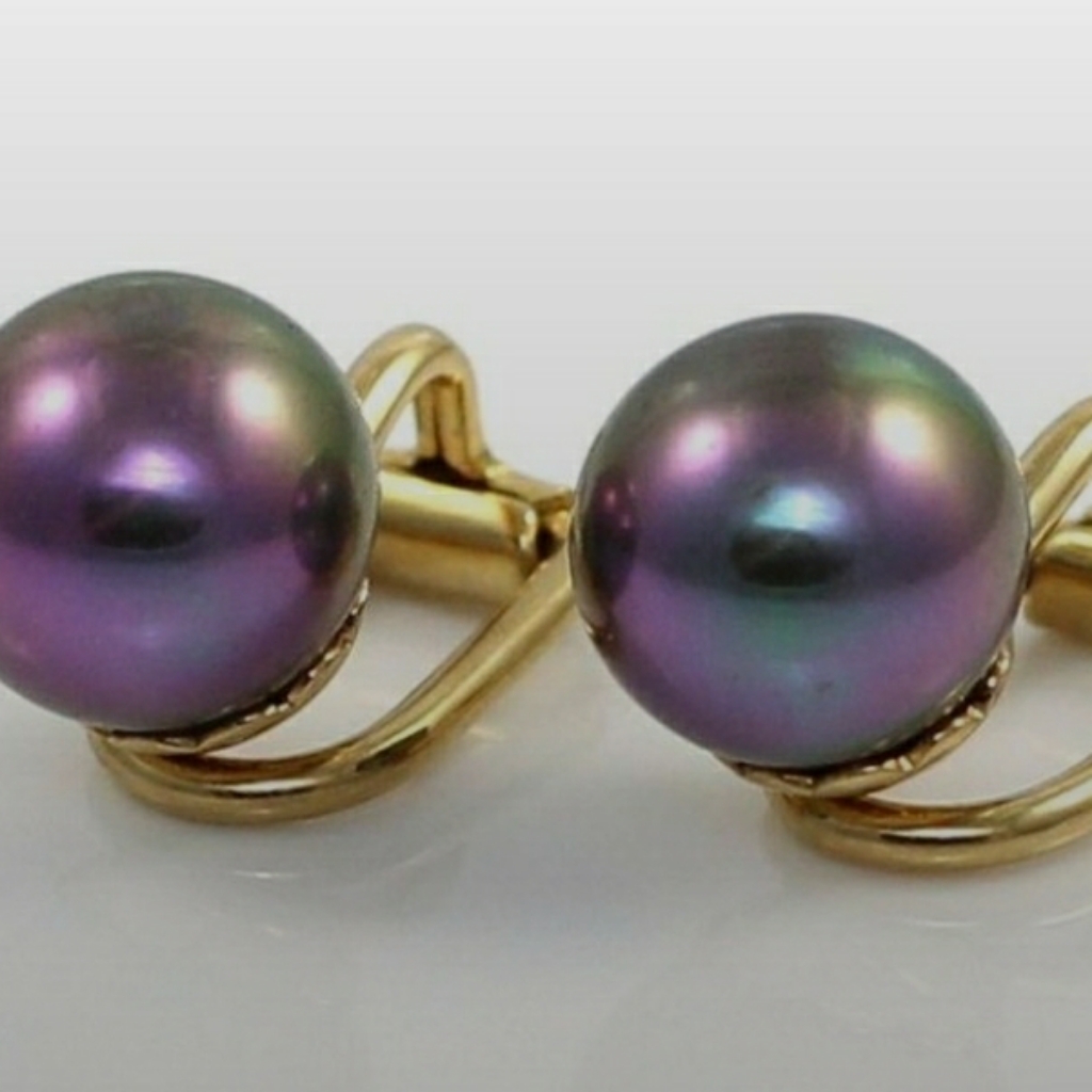 Majorica Sterling Gold Earrings